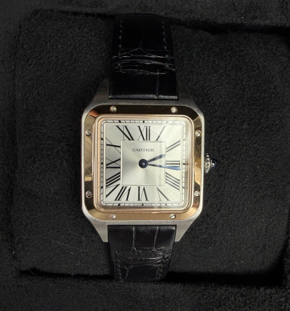 Cartier Santos-Dumont Small Watch in Two-Tone Steel and Rose Gold